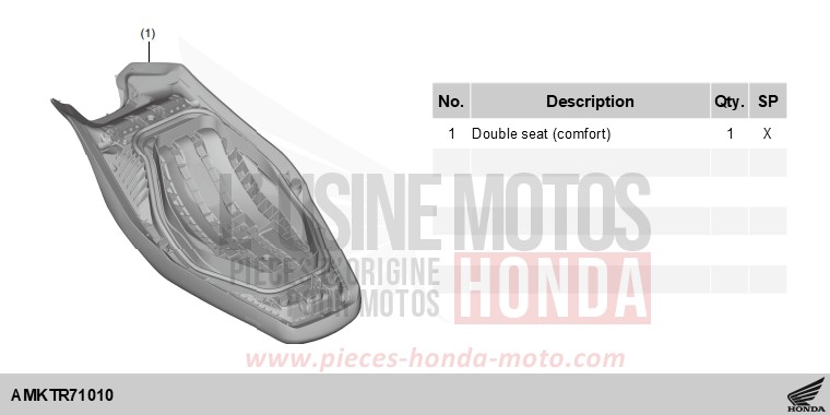KIT,COMFORT SEAT *BLACK* de Forza 750 MAT BALLISTIC BLACK METALLIC (NHA86) 2025